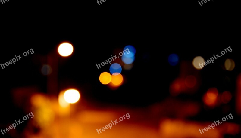 Bokeh Night City Light Focus