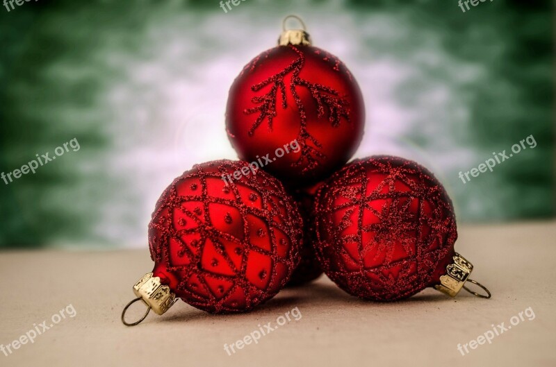 Decoration Red Christmas Time Christmas Bauble Christmas Card