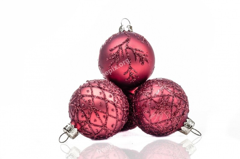 Decoration Red Christmas Time Christmas Bauble Christmas Card