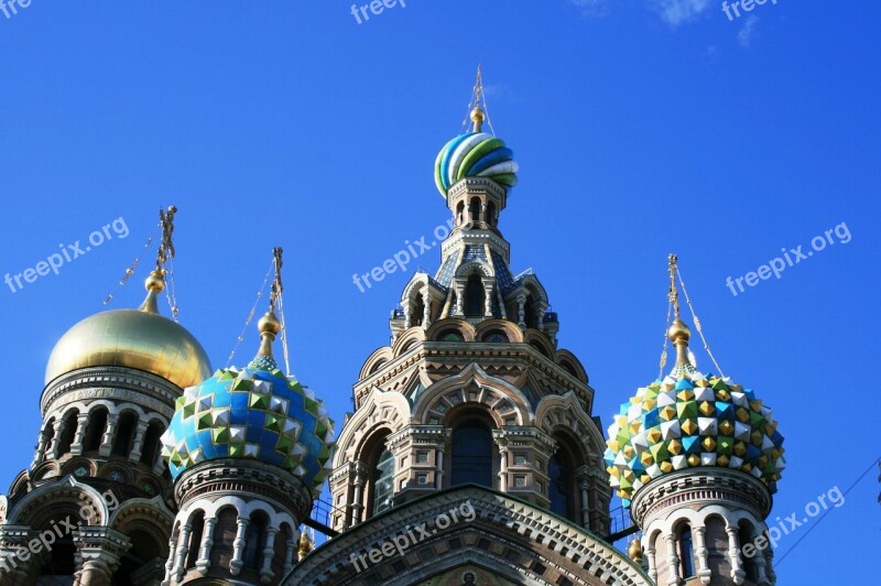 Church Ornate Colorful Cupolas Domes