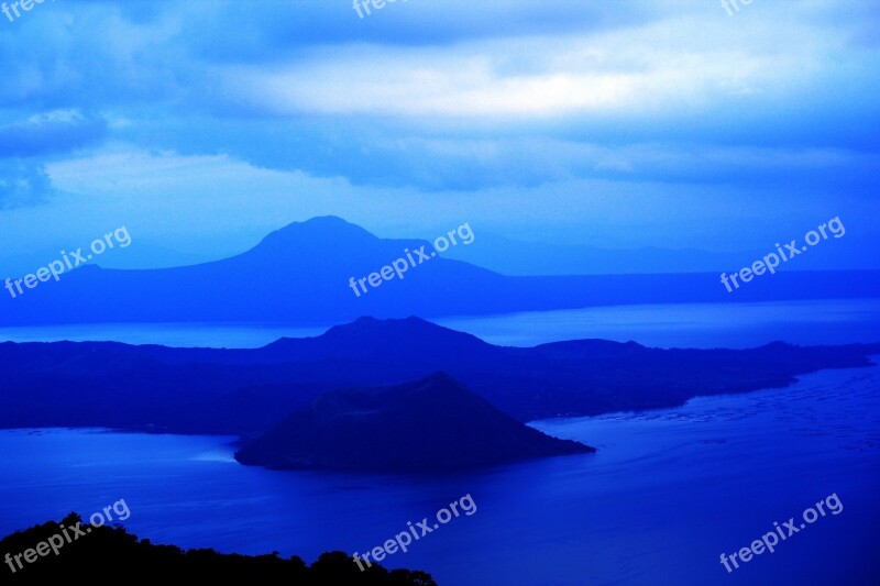 Blue Background Water Relaxing Mountains Lake