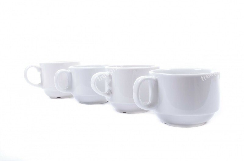 Mug Cup White Porcelain Front