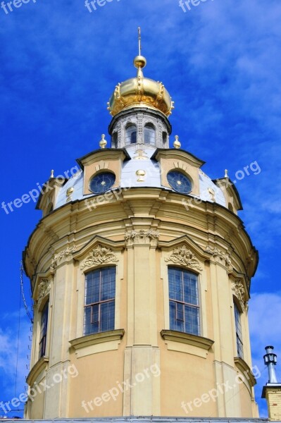 Tower Pale Yellow White Ornate Cupola