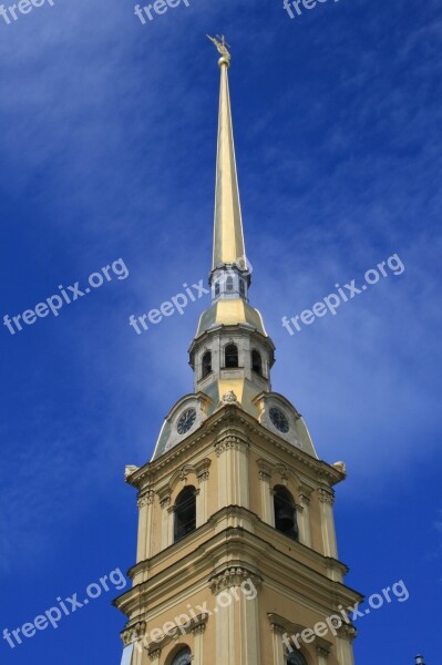 Cathedral Bell Tower Spire Golden Tall