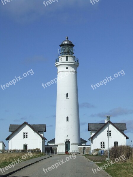 Lighthouse House Houses Blue Blue Sky