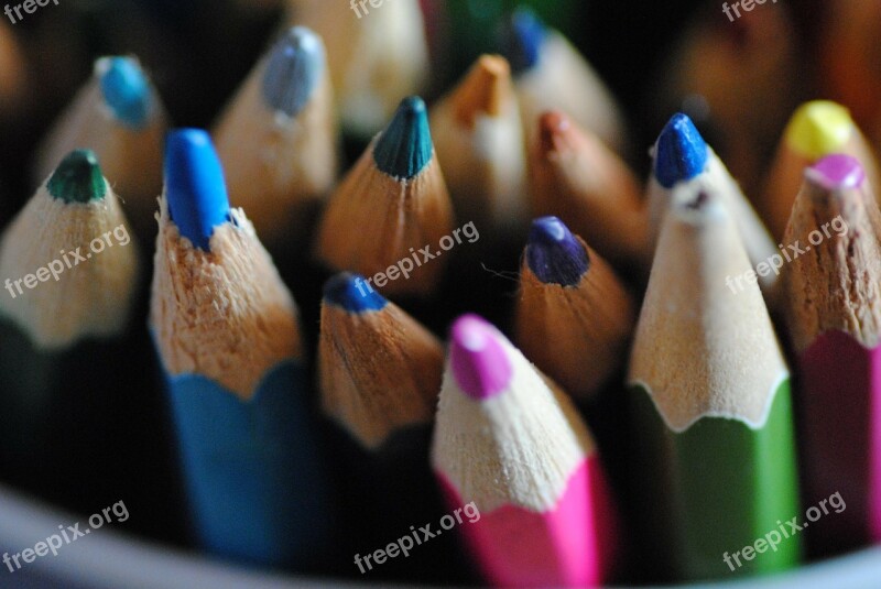 Pencil Tips Color Art Drawing