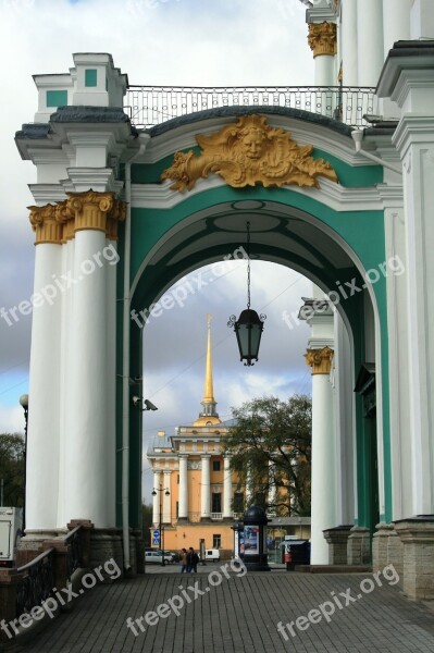 Palace Winter Building Pillars Arches