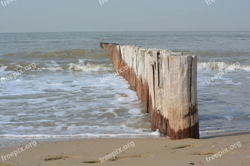 Sea Poles Nature Breakwater Cadzand