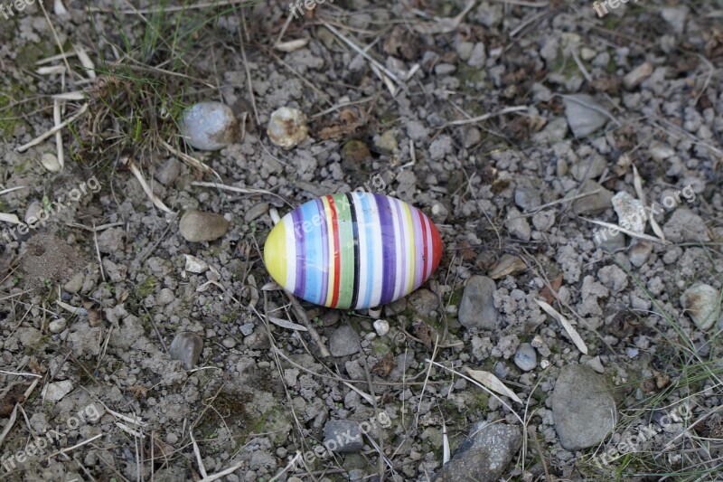 Egg Easter Egg Ceramic Colorful Striped