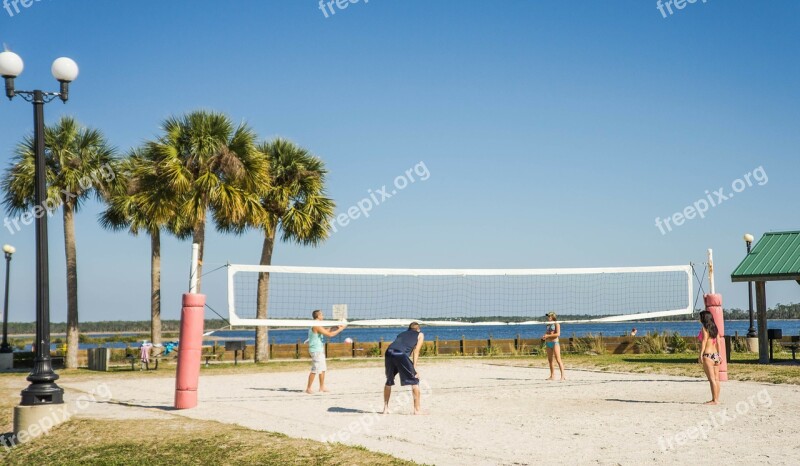 Beach Volleyball Volleyball Net Pine Island Tropical Nature