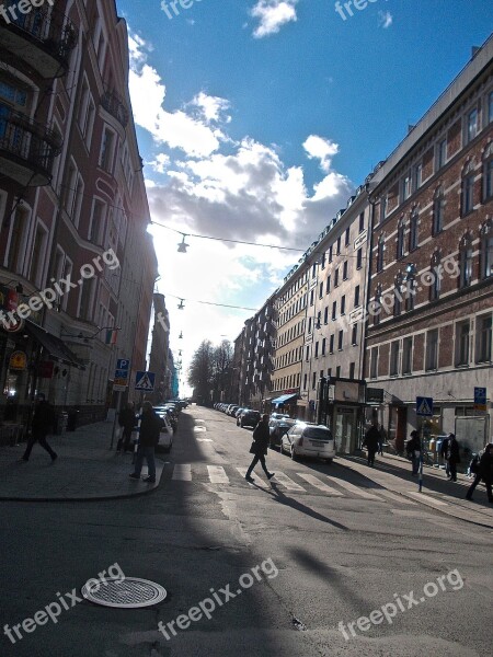 Street Life Facade Södermalm Stockholm Free Photos