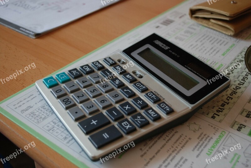 Calculator Count Mathematics Taxes Bills