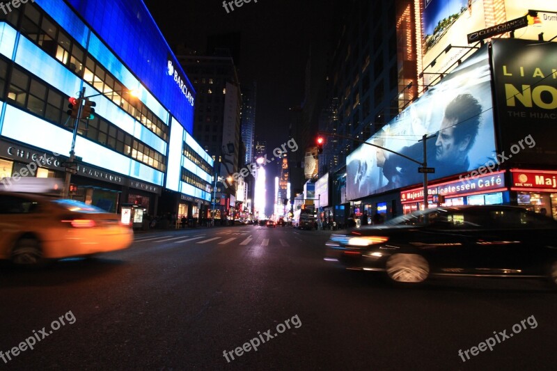 New York Street Taxi Manhattan City