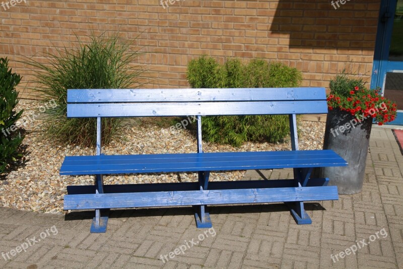 Blue Bench Decorative Stone Lund Free Photos