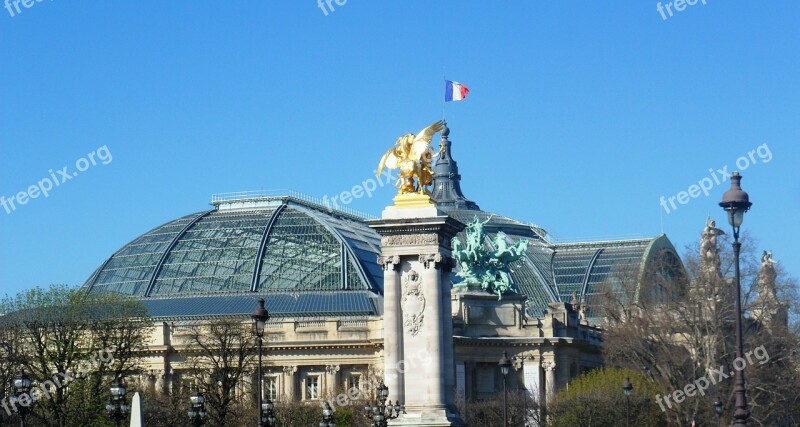 Paris Grand Palace Monument France Sky