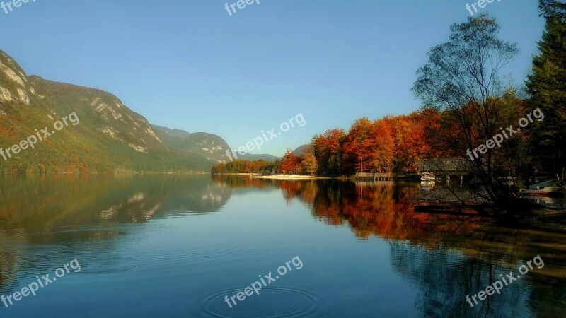 Lake Bohinj Slovenia Landscape Scenic Fall