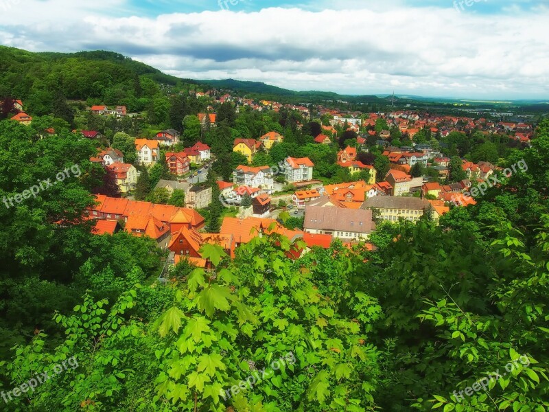 Blankenburg Germany Village Town Rooftops