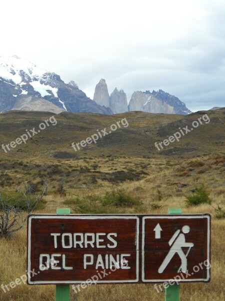 Torres Del Paine Mountains Directory Shield Hiking