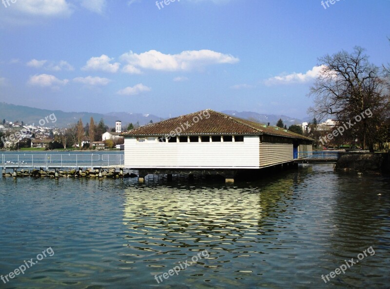 Lake Zurich Rapperswil Jona Bathhouse Stege Canton St