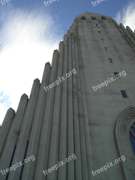 Iceland Church Low Angle Shot Reykjavik Chapel