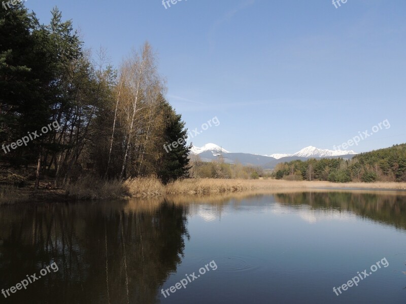 Lake Waters Mountain Sky Blue