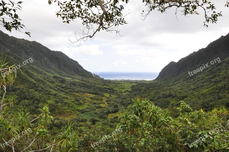 Hawaii Kualoa Ranch Mountain Free Photos