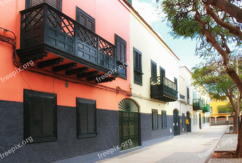 Canary Islands Town Urban Buildings Architecture