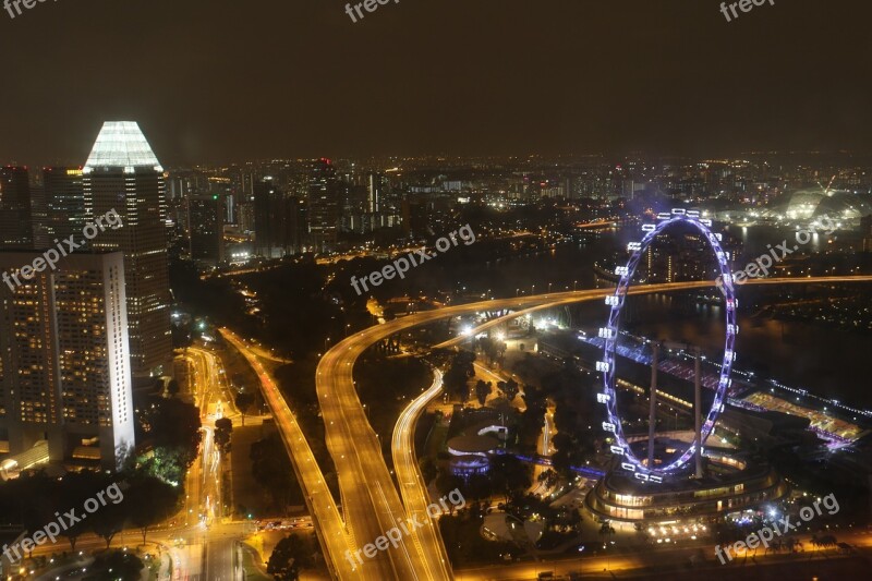 Singapore Flyer Ferris Wheel Scenery Singapore Flyer