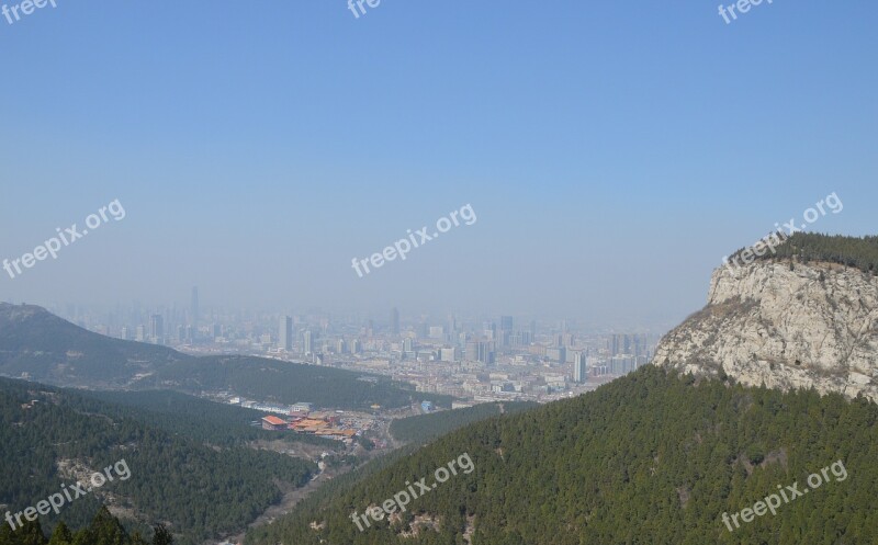 Mountain City China Pollution Smog