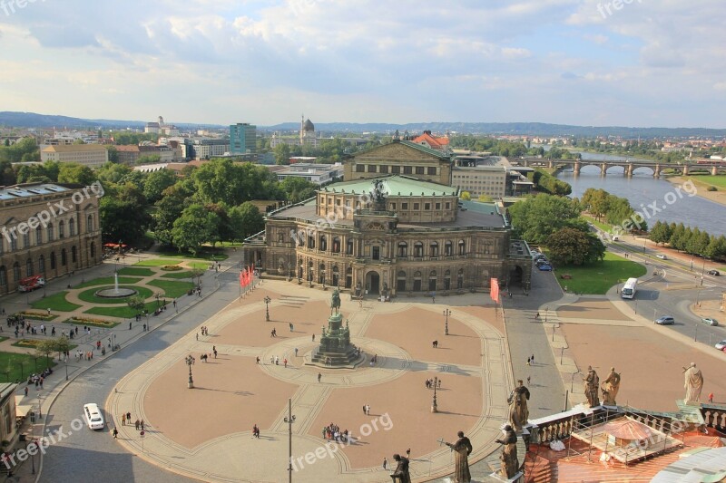 Dresden Semper Opera House Space Statue Tourism