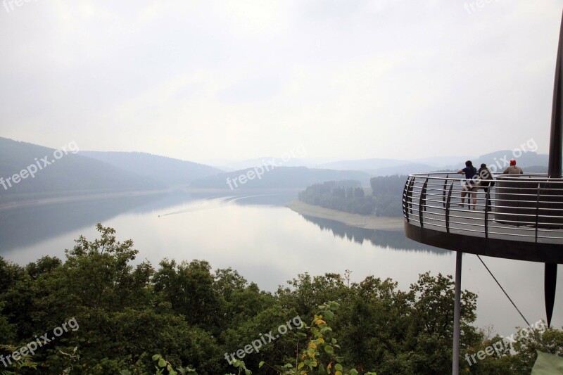 Nature Lake Fog Sky Platform