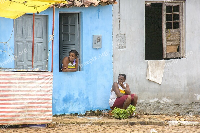 Women Wait Rest Brazil Salvador De Bahia