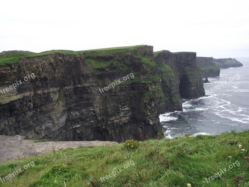 Cliff Ocean Water Rocks Sea