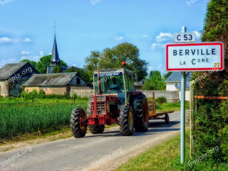 Berville France Sign Road Sky