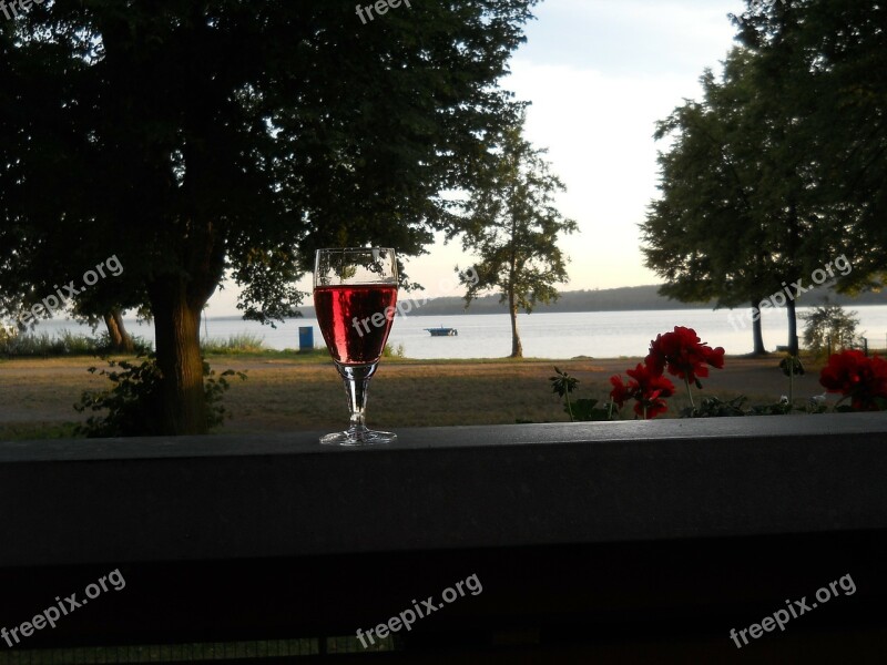 Lake Red Wine Abendstimmung Nature Water