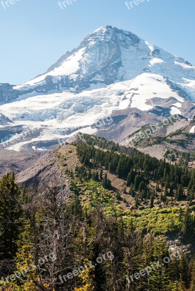 Oregon Mt Hood Glacier Mountain