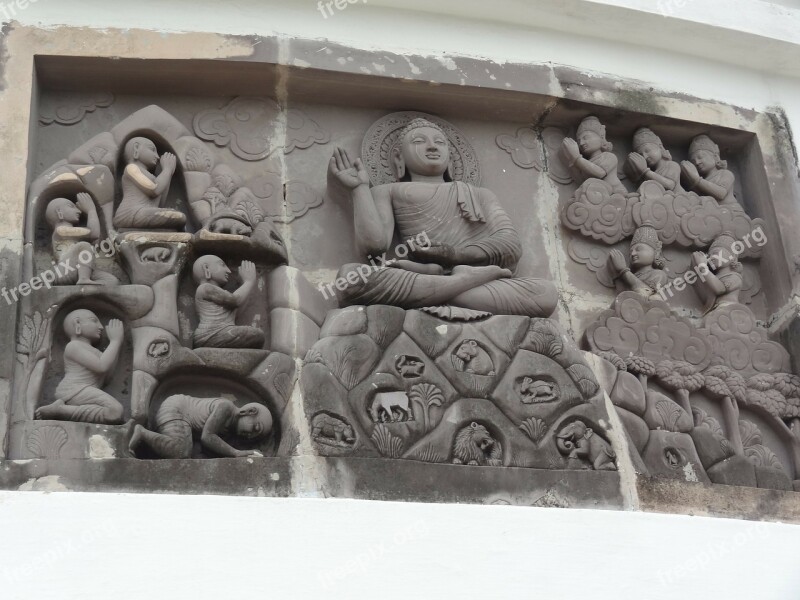 Hinduism Buddhism India Sculptures Wall