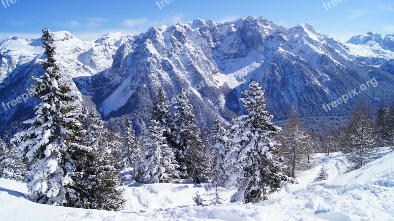 Mountains Winter Italy The Alps Free Photos