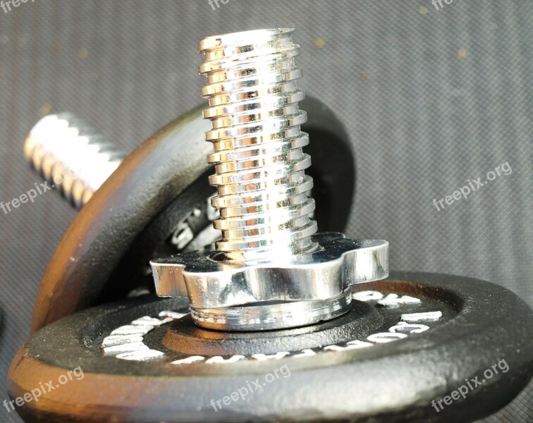 Dumbbells Weight Plates Strength Training Fitness Close Up