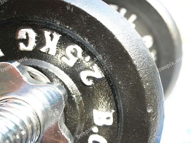 Dumbbells Weight Plates Strength Training Fitness Close Up