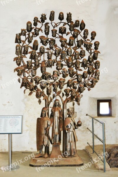 The Tree Of Succession Sculpture Metal Medieval Monarchy Mont Orgueil Castle