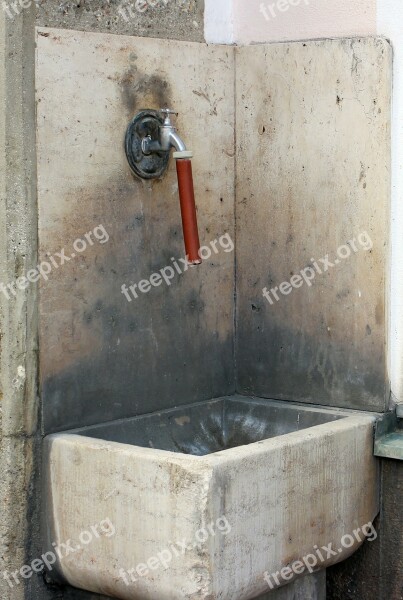 Bathroom Sink Trough Stone Trough Water Watering Hole