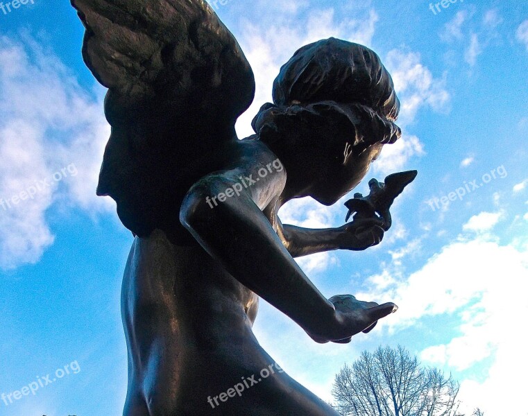 Angel Wings Cherub Messenger Blue Sky