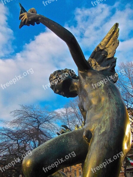 Angel Cherub Wings Blue Sky Mariatorget