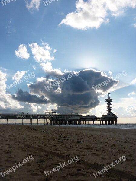 Scheveningen Beach Coast Sea Pier