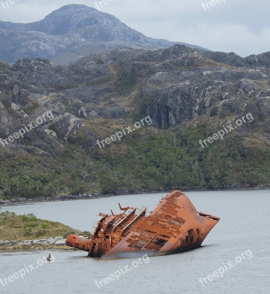 Shipwreck Chile South America Patagonia Ocean