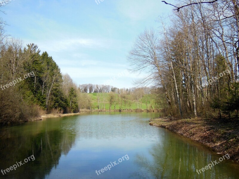 Waldsee Spring Upper Bavaria Achental Mirroring