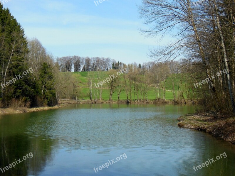 Waldsee Spring Upper Bavaria Achental Mirroring