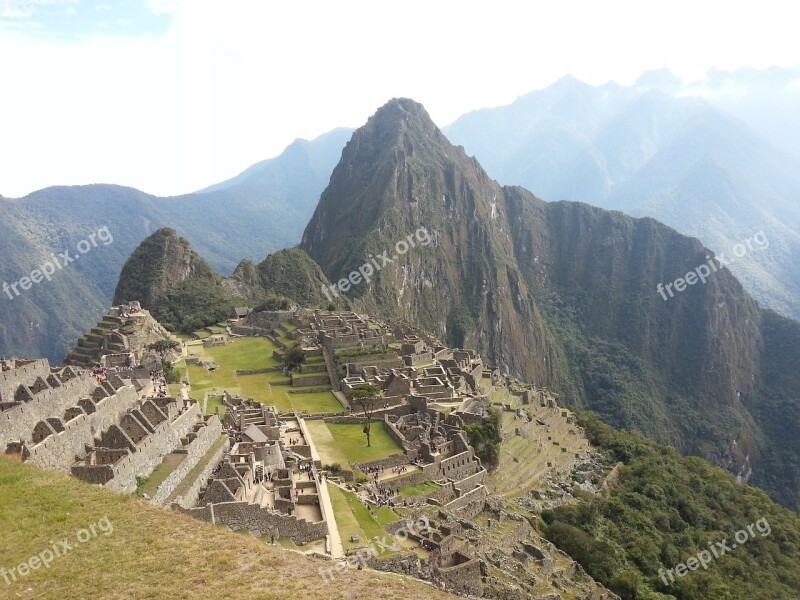 Machu Pichu Peru Mountains Ruins Free Photos