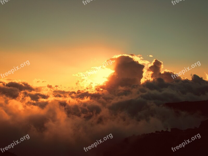 Clouds Evening Sunset Sky Tranquil